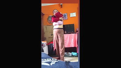 Bigboob sexy milf mom changing front son